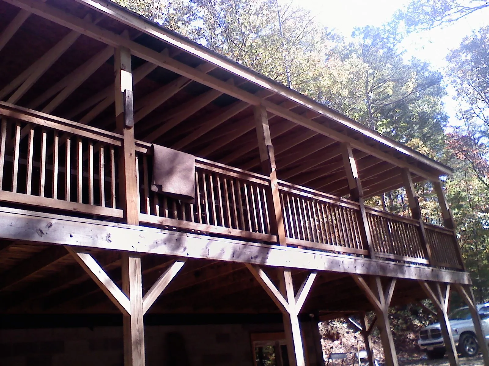 Timber framing under a new elevated porch and deck — Roof Leak Repair in Jobstown by Roofing Brothers